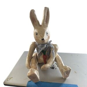 Handcrafted Bunny papier-mâché with Carrot vintage